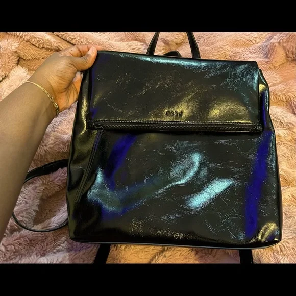 DKNY backpack- Patent Leather DKNY Leather Backpack | Black | FARFETCH main image 2